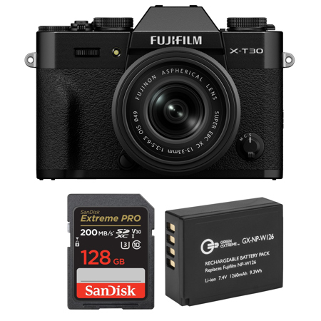 Fujifilm X-T30 III Mirrorless Camera w/XC 13-33mm Lens, Black, w/Included Value