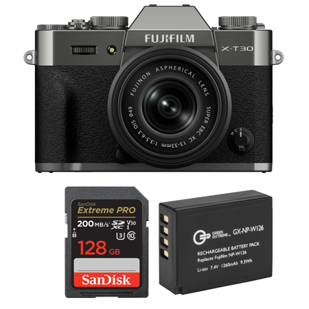 Fujifilm X-T30 III Camera w/XC 13-33mm Lens, Charcoal Silver, w/Included Value