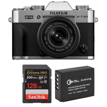 Fujifilm X-T30 III Mirrorless Camera w/XC 13-33mm Lens, Silver, w/Included Value