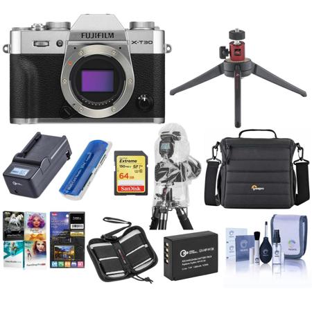 Fujifilm X-T30 Mirrorless Digital Camera Body, Silver With Premium Accessory Kit