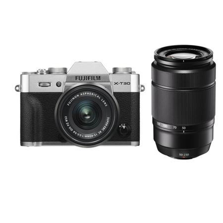 Fujifilm X-T30 Mirrorless Camera & XC 15-45mm f/3.5-5.6,Silver W/50-230mm Black