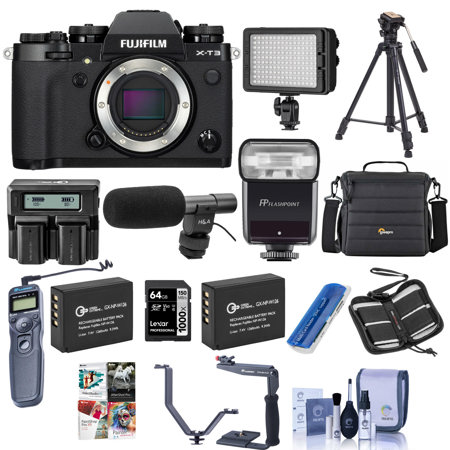 Fujifilm X-T3 Mirrorless Body, Black With Pro Accessory Bundle