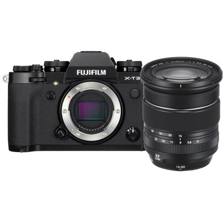 Fujifilm X-T3 Camera with XF 16-80mm F4.0 R OIS WR Lens, Black