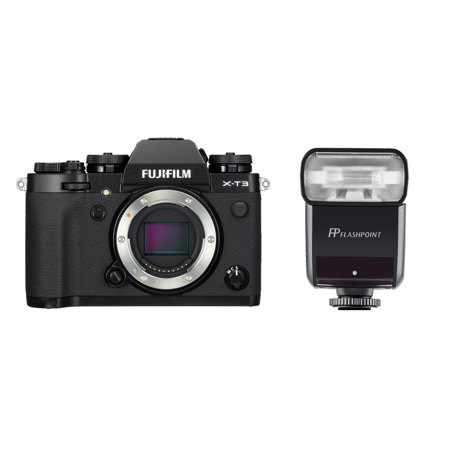 Fujifilm X-T3 Mirrorless Digital Camera Body, Black (USB) with Flash Kit