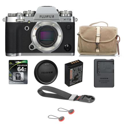 Fujifilm X-T3 Mirrorless Body, Silver With Accessory Bundle