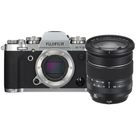 Fujifilm X-T3 Digital Camera with XF 16-80mm f/4 R OIS WR Lens, Silver