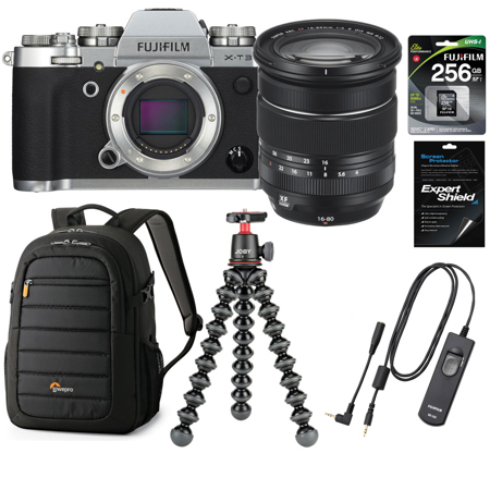 Fujifilm X-T3 Camera with XF 16-80mm f/4 R OIS WR Lens & Accessories, Silver