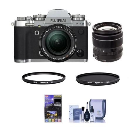 Fujifilm X-T3 Mirrorless Camera with XF 18-55mm f/2.84 R LM Lens Silver W/UV/CPL