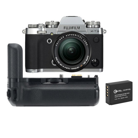 Fujifilm X-T3 Mirrorless Camera with XF 18-55mm f/2.8-4 R Lens,Silver W/Grip Kit