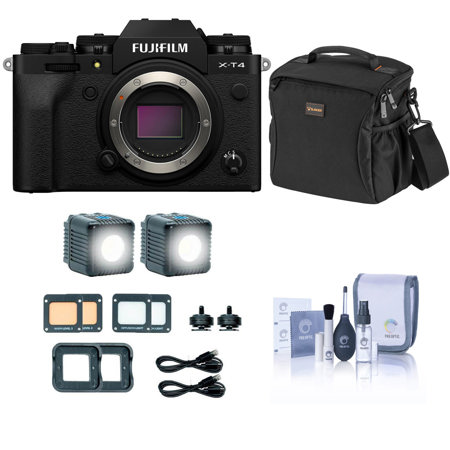 Fujifilm X-T4 Mirrorless Camera Body, Black With Lume 2.0 Daylight LED Light KIT