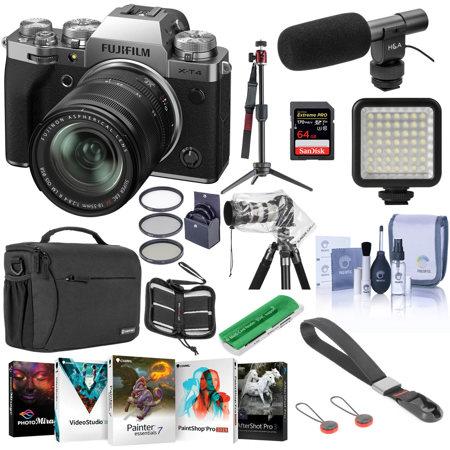 Fujifilm X-T4 Camera with XF 18-55mm f/2.8-4 R LM OIS Lens,Silver W/Premium Kit