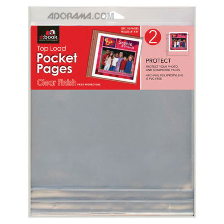 d:Book 8x8" Top Load Refill Pages in Clear for the All-in-One Scrapbook Albums, 10 Pack.