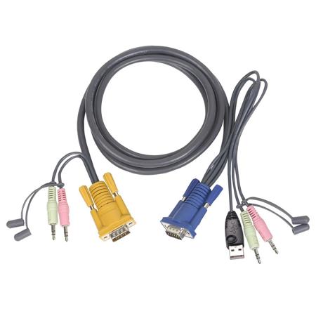 IOGEAR G2L5303U 10' Micro-Lite Bonded All-in-One USB Cable for KVM Switches