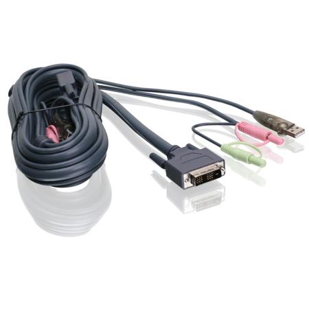 IOGEAR G2L7D02U 6' Single Link DVI-D USB KVM Cable