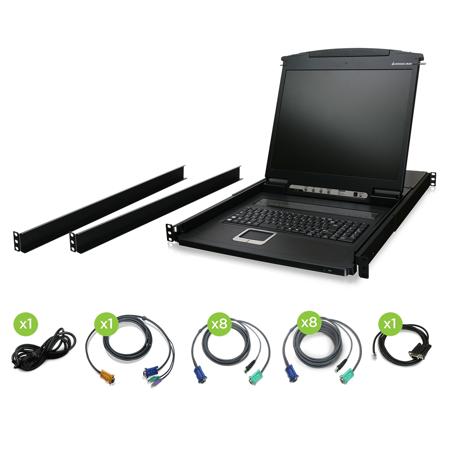 IOGEAR IGC1916 16-Port 19" LCD KVM Drawer Kit with USB KVM Cables
