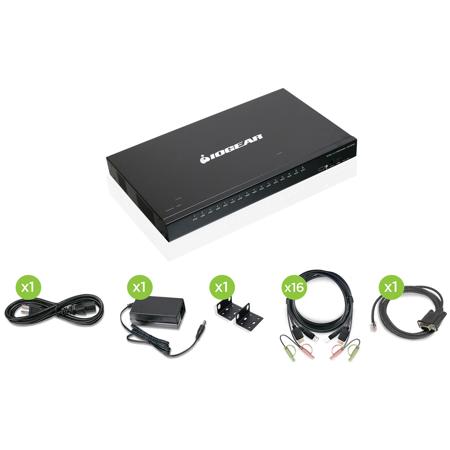 IOGEAR GCS1816HKITU 16-Port USB HDMI KVMP Switch with USB Cable Sets, TAA