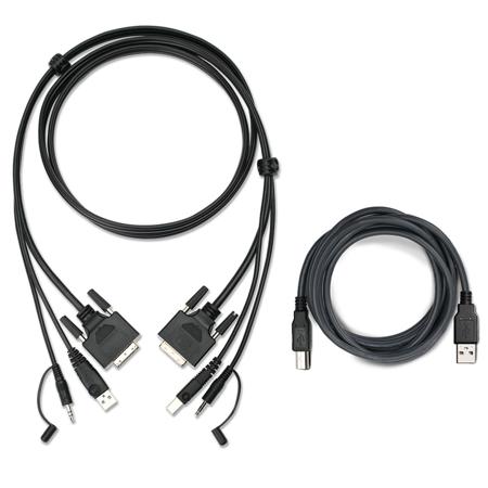 IOGEAR USB KVM Cable Kit with Audio TAA, 6ft DVI