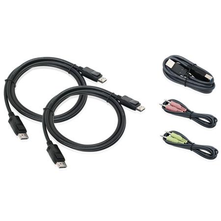 IOGEAR Cable Set for 4K Dual View DisplayPort USB KVM with Audio, TAA