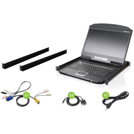 IOGEAR 18.5" Widescreen Short Depth LCD Console w/ Audio, TAA Compliant