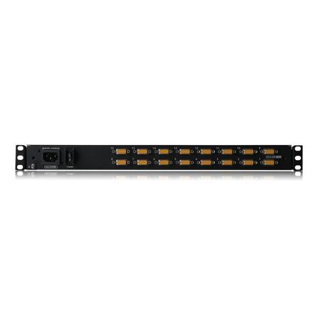 IOGEAR 18.5" Widescreen Short Depth 16-Port LCD KVM Switch w/16x USB KVM Cables