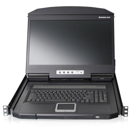 IOGEAR 18.5" Widescreen Short Depth 16-port LCD KVM Switch, TAA Compliant
