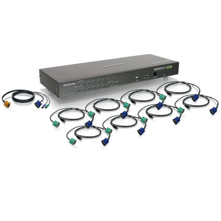 IOGEAR 16 Port USB PS/2 Combo KVM Switch with Cables