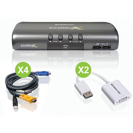 IOGEAR 4-Port VGA & DisplayPort KVMP Kit w/ Audio