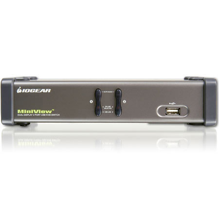 IOGEAR 2-Port Dual View KVM Switch with Cables