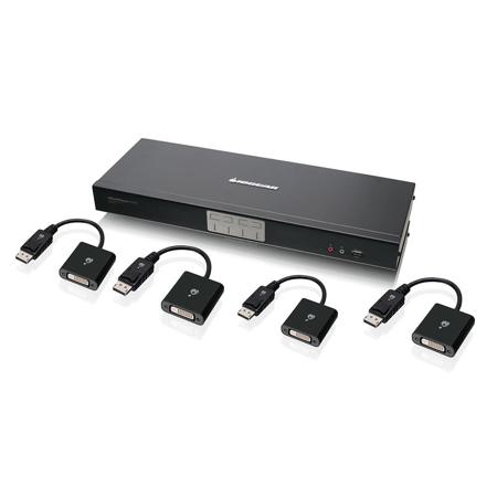 IOGEAR 4-Port Dual-Link DVI and DisplayPort KVMP Switch Kit with 7.1 Audio (TAA Compliant)