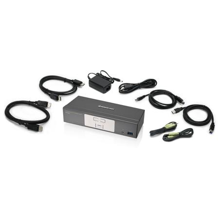 IOGEAR 2-Port DisplayPort KVMP Switch with USB 3.0 Hub (TAA Compliant)