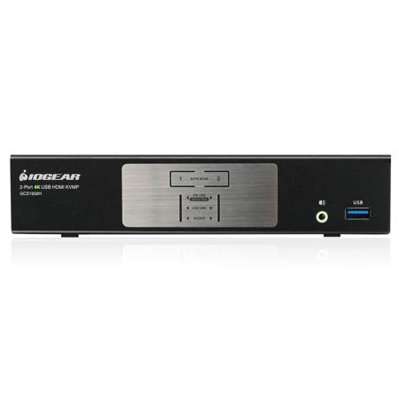 IOGEAR 2-Port 4K DisplayPort KVMP Switch with HDMI and USB 3.0 Hub, Audio (TAA)