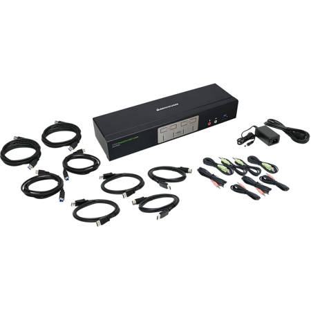 IOGEAR 4-Port 4K DisplayPort MST KVMP with USB 3.0 Hub and Audio