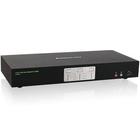 IOGEAR 2-Port 4K Dual View DisplayPort KVMP Switch w/USB 3.0 Hub and Audio, TAA