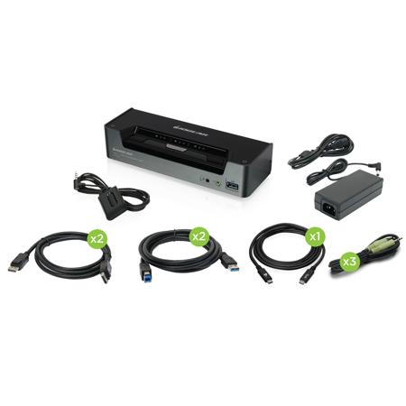 IOGEAR 3-Port 4K USB-C and DisplayPort KVMP Switch with Audio
