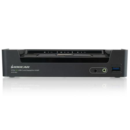 IOGEAR 3-Port 4K USB-C and DisplayPort KVMP Switch with Audio