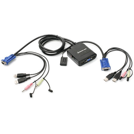 IOGEAR 2-Port USB Cable KVM Switch with Audio and Mic