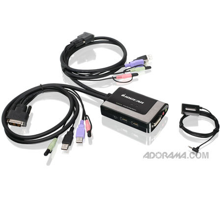 IOGEAR 2-Port USB DVI-D Cable KVM with Audio and Mic