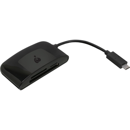 IOGEAR GFR3C13 3-Slot USB 3.0 Type-C Card Reader, SD, microSD, CompactFlash (CF)