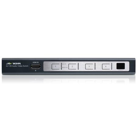 IOGEAR 4-Port HD Audio/Video Switch with Remote, Cables