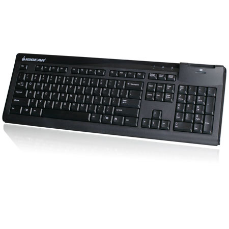 IOGEAR 104-Key Keyboard with Smart Card Reader, Black