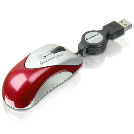 IOGEAR GME222A USB Optical Mouse with Retractable Cable