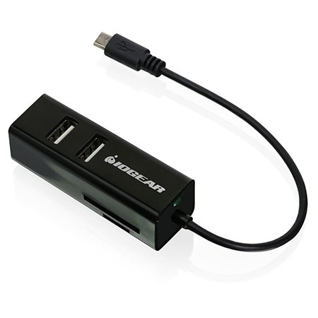 IOGEAR GoFor2+ USB OTG Card Reader with Hub for Mobile Devices