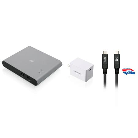 IOGEAR Access Pro 2-Port USB-C KVM Switch with Power Adapter Kit