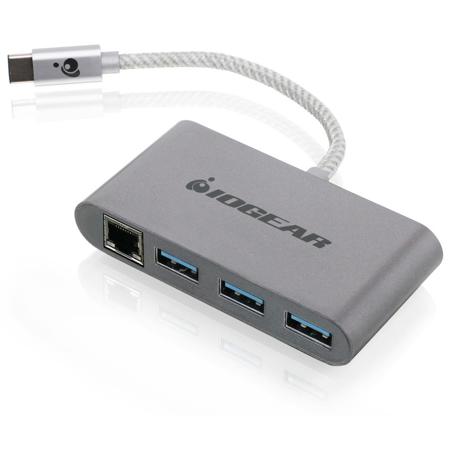 IOGEAR Gigalinq USB Type-C to USB Type-A Hub with Ethernet Adapter