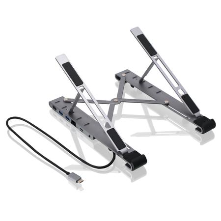 IOGEAR Dock Pro 6-In-1 4K USB-C Docking Station and Laptop Stand