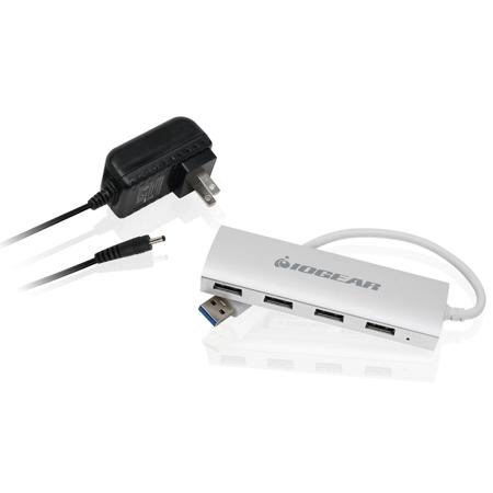 IOGEAR GUH304P Aluminum USB 3.0 4-Port Hub with Power Supply