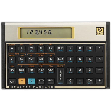 HP 12C Financial Calculator, Black