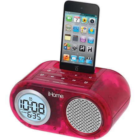 iHome IH33PT Dual Alarm Clock for iPod, Pink