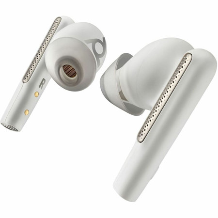 HP Poly Voyager Free 60 UC True Wireless Active Noise Canceling Earbuds with BT700 USB-A Adapter, White Sand
