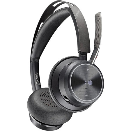 HP Poly Voyager Focus 2 UC Wireless Stereo Headset w/Stand & USB-C,Teams Cert.
